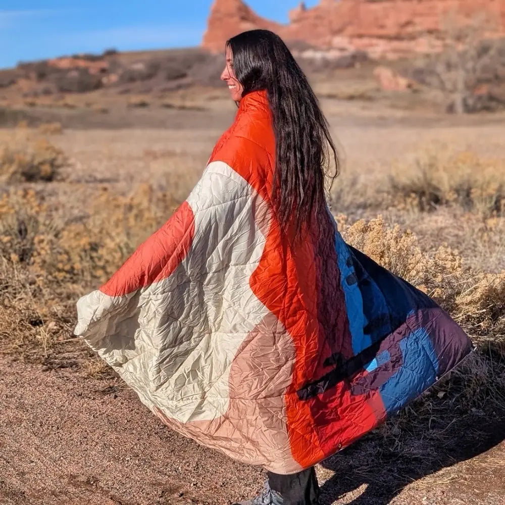 Reversible Packable Blanket + Poncho- Nature image 0