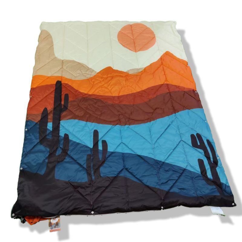 Reversible Packable Blanket + Poncho- Nature image 5