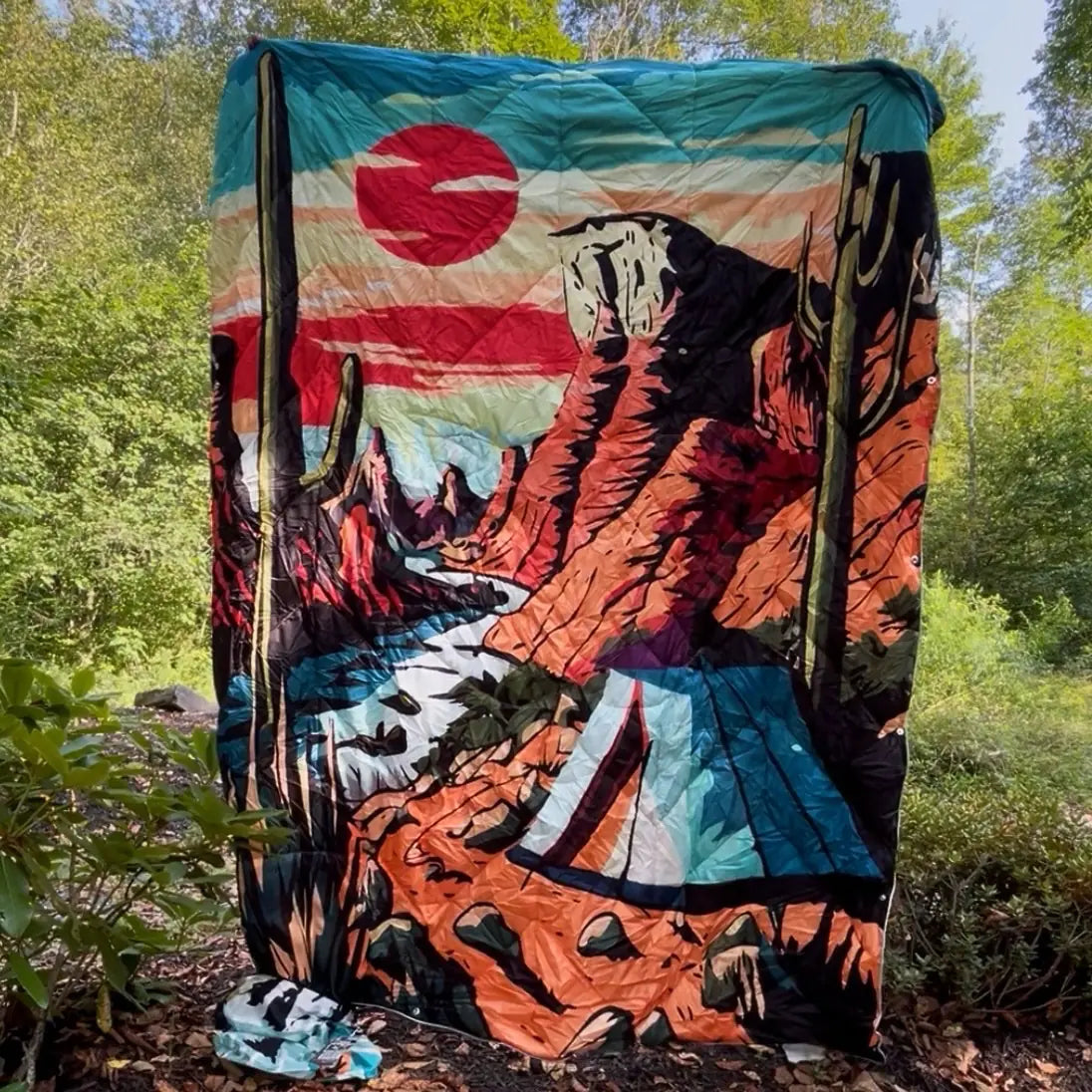 Reversible Packable Blanket + Poncho- Campout image 2