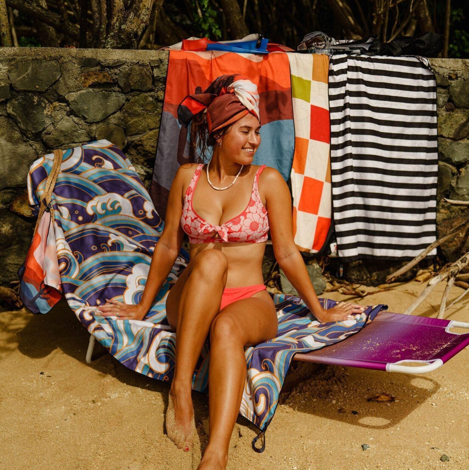 ネイタルデザインADVENTURE BEACH TOWEL M ブランケット Adventure Towel Pack Size M- Nature – DryFoxCo