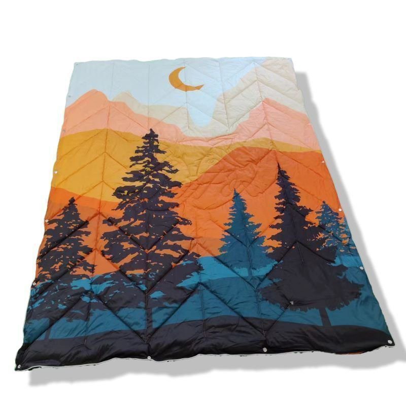Reversible Packable Blanket + Poncho- Nature image 4