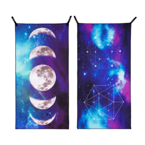 dryfoxco adventure towel cosmic pack towel moon phases mandalas life symbols compact lightweight quick-dry