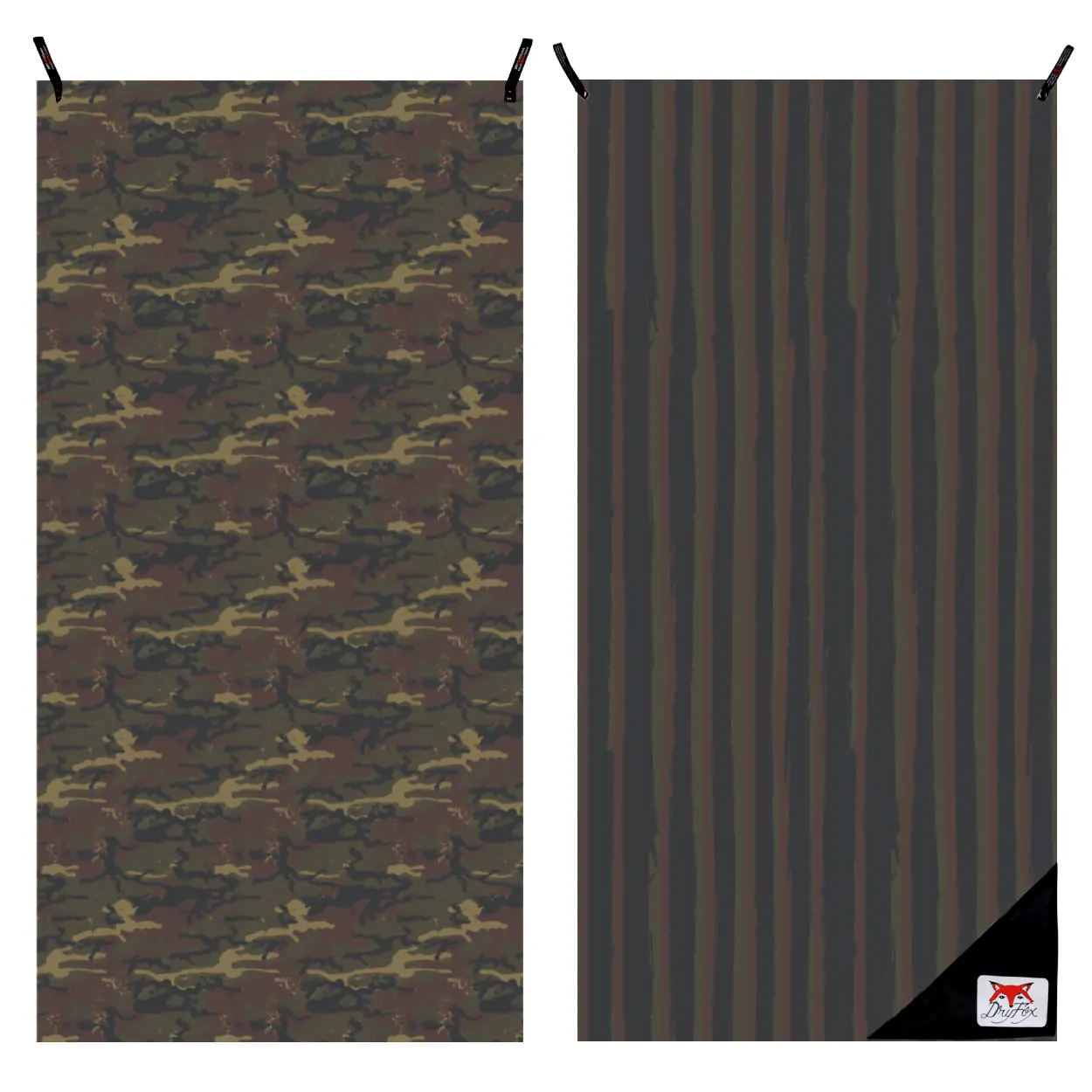 CAMO 26 L w loops CAMO TOWEL BEACH DRYFOX SANDFREE QUICKDRY STRIPES