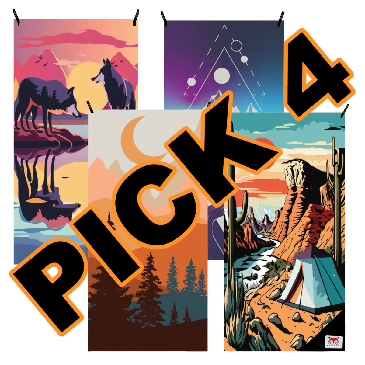 pick 4 beach DRYFOXCO BEACH TRAVEL TOWEL BUNDLE SET