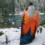 Reversible Packable Blanket + Poncho- Nature