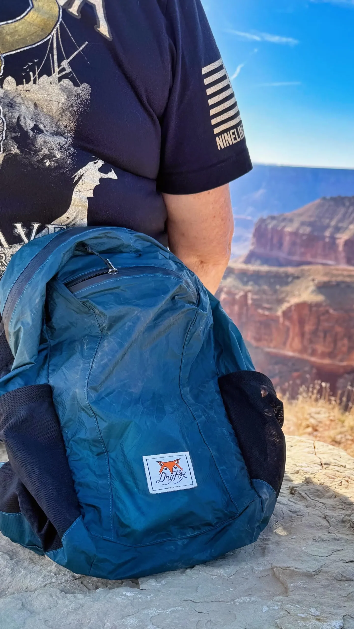 teal compact backpack dryfoxco 16L