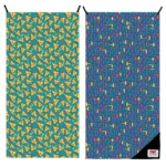 dryfoxco adventure towel party pizza tetris 90s neon beach l