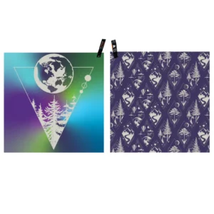 dryfoxco adventure towel wind northern nights mountains trees forest washcloth s