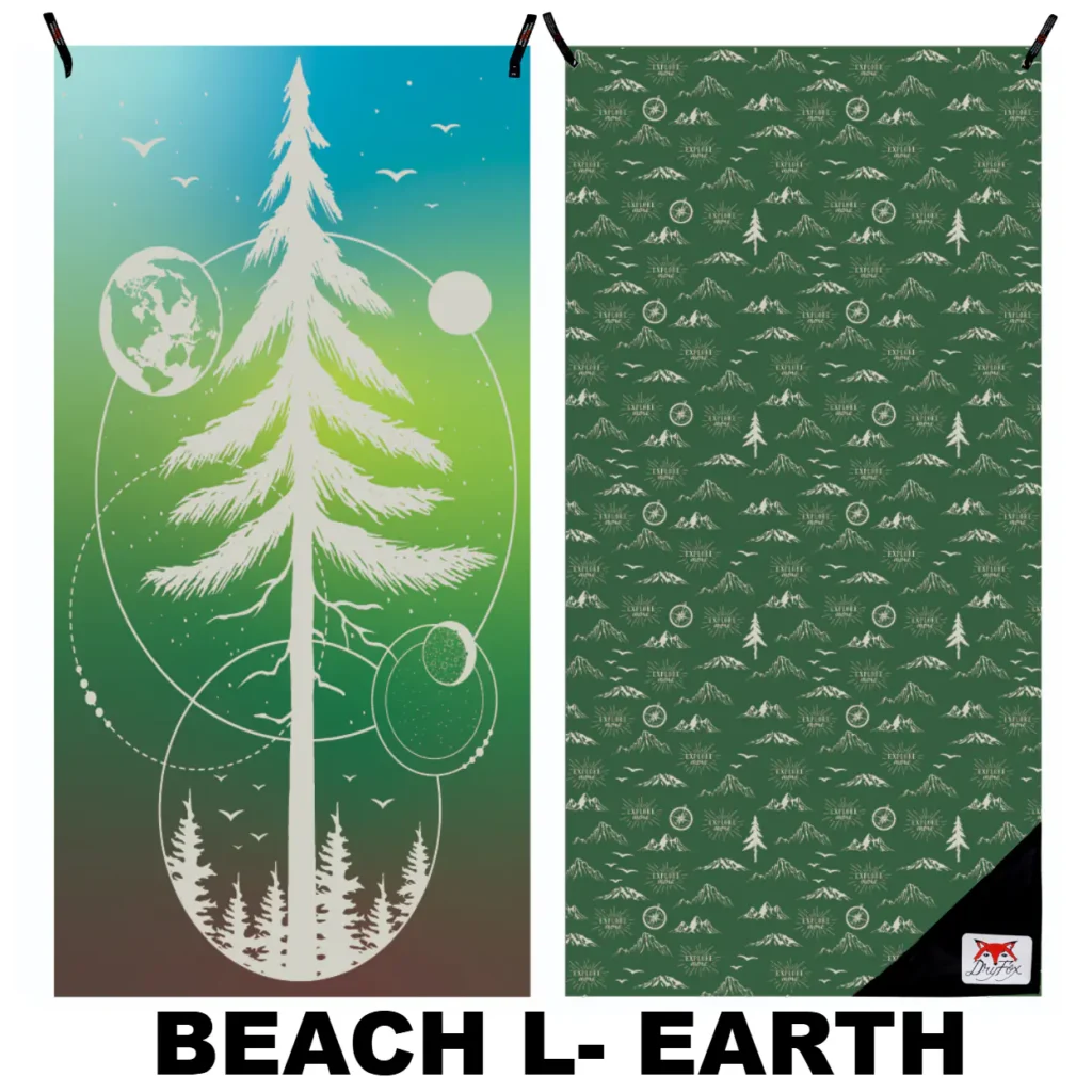 adventure towel l travel compact beach quick-dry lightweight earth