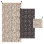 beach towel set wild butterfly floral wild flowers