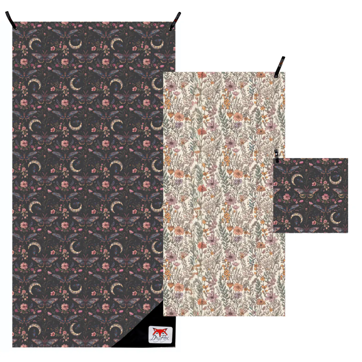 beach towel set wild butterfly floral wild flowers